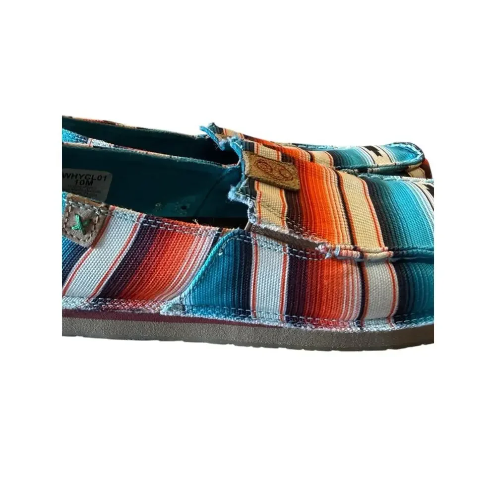 Twisted X Men’s Size 10 Slip-On Canvas Shoes Serape Stripe